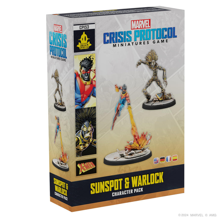 Atomic Mass Games Marvel: Crisis Protocol Sunspot & Warlock Character Pack - Tabletop Superhero Game, Strategy Game for Kids & Adults, Ages 14+, 2 Players, 90 Min Playtime, Made