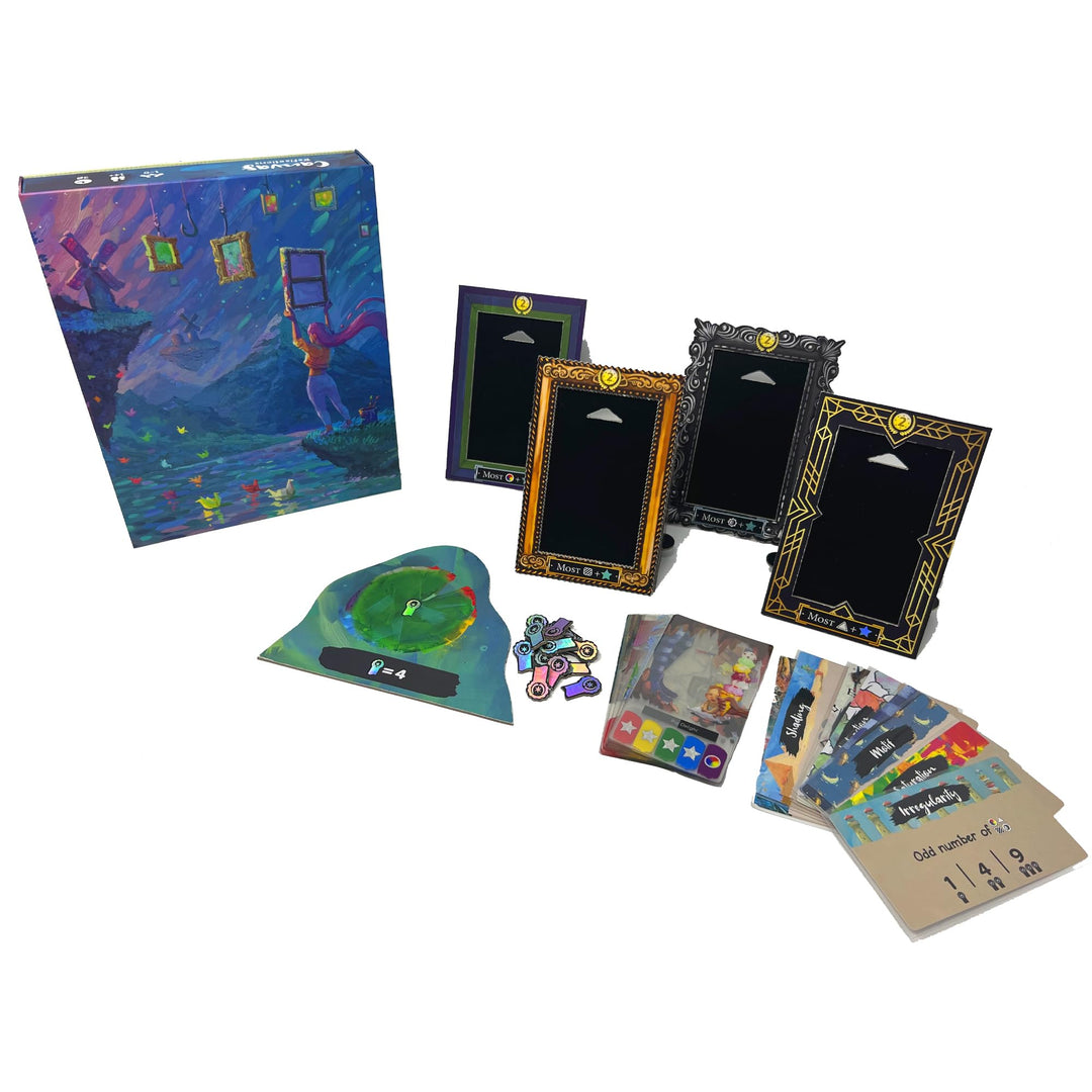 Canvas Finishing Touches Board Game Expansion - Create Stunning Masterpieces. Art Competition and Puzzle Game for Kids & Adults, Ages 14+, 1-5 Players, 30 Minute Playtime, Made by R2i Games