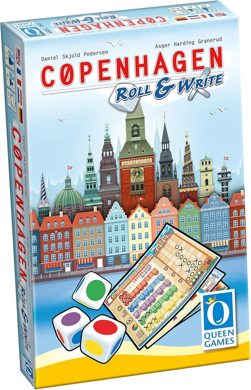 Queen Games Copenhagen Roll and Write Strategy Dice Game 2-4 Players, Family, Adults, Teens, Kids Ages 8+, 30 Minute Gameplay 1