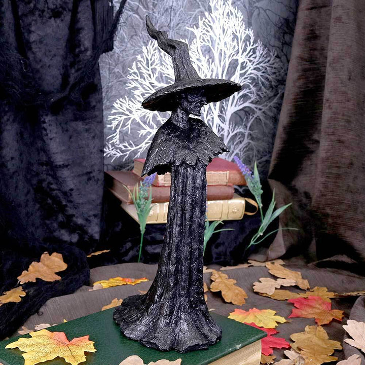 Talyse Black Glittered Forest Witch Ornament Wiccan Decoration Small 30cm