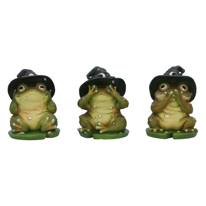 Three Wise Wizard Toad Figurines Toads 10.3cm