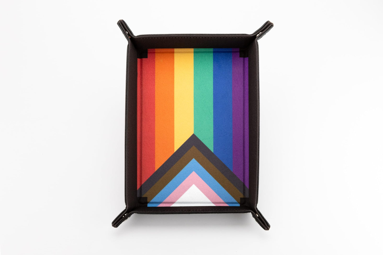 Pride Fold Up Velvet Dice Tray Rainbow Flag Gaymers Pride FanRoll Gaming Accessory by Metallic Dice 1