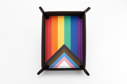 Pride Fold Up Velvet Dice Tray Rainbow Flag Gaymers Pride FanRoll Gaming Accessory by Metallic Dice 1