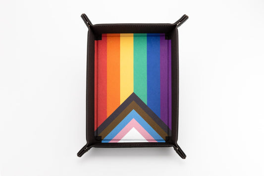 Pride Fold Up Velvet Dice Tray Rainbow Flag Gaymers Pride FanRoll Gaming Accessory by Metallic Dice 1