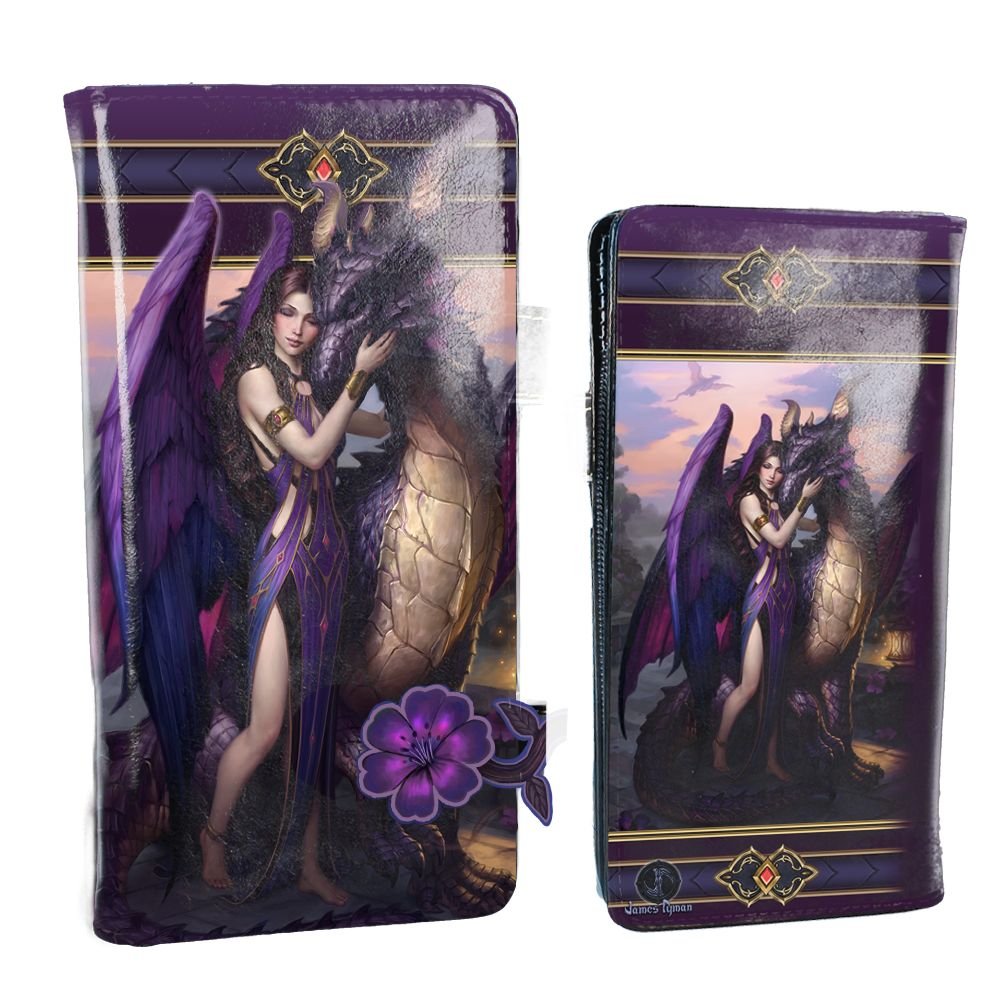 Dragon Sanctuary Embossed Purse Purple 18.5cm