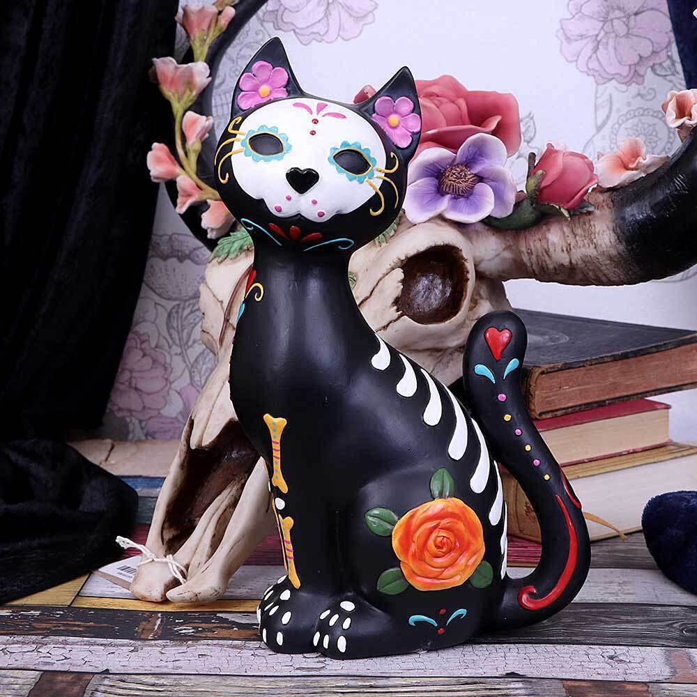 Sugar Kitty Figurine Day of the Dead Cat Ornament 26cm