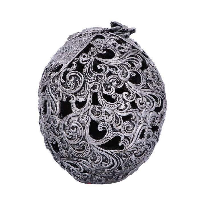 Silver Cranial Drakos Engraved Dragon Skull Ornament 19.5cm