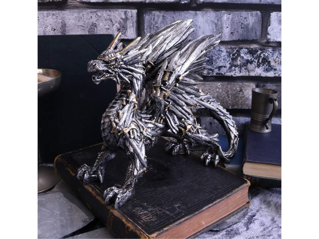 Swordwing Silver Dragon Sword Blade Figurine Small 20.5cm
