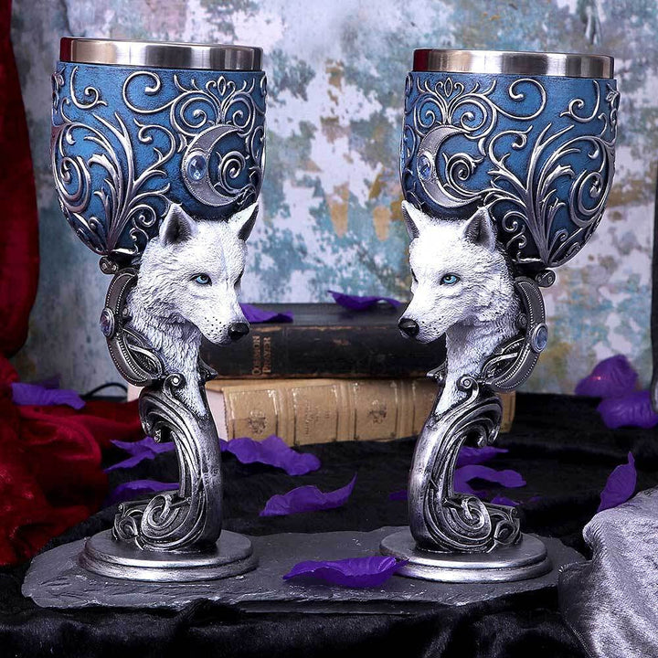 Wild at Heart Twin Wolf Set of Two Goblets 18.5cm