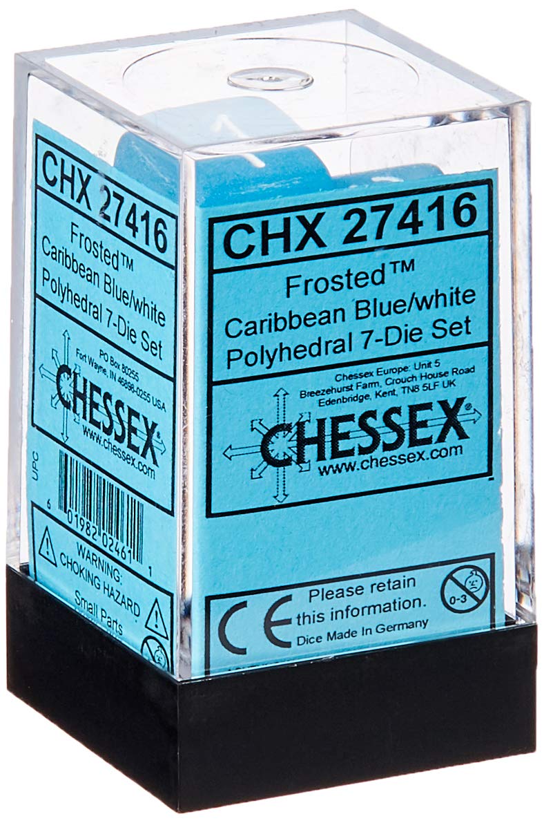 Chessex CHX27416 Dice-Frosted Caribbean Blue Set, Multicolor 1
