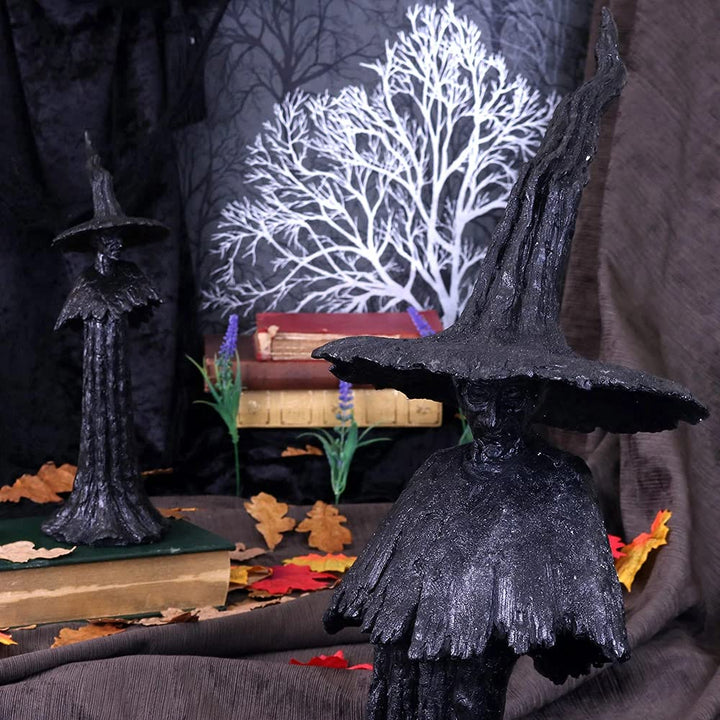 Talyse Black Glittered Forest Witch Ornament Wiccan Decoration Small 30cm