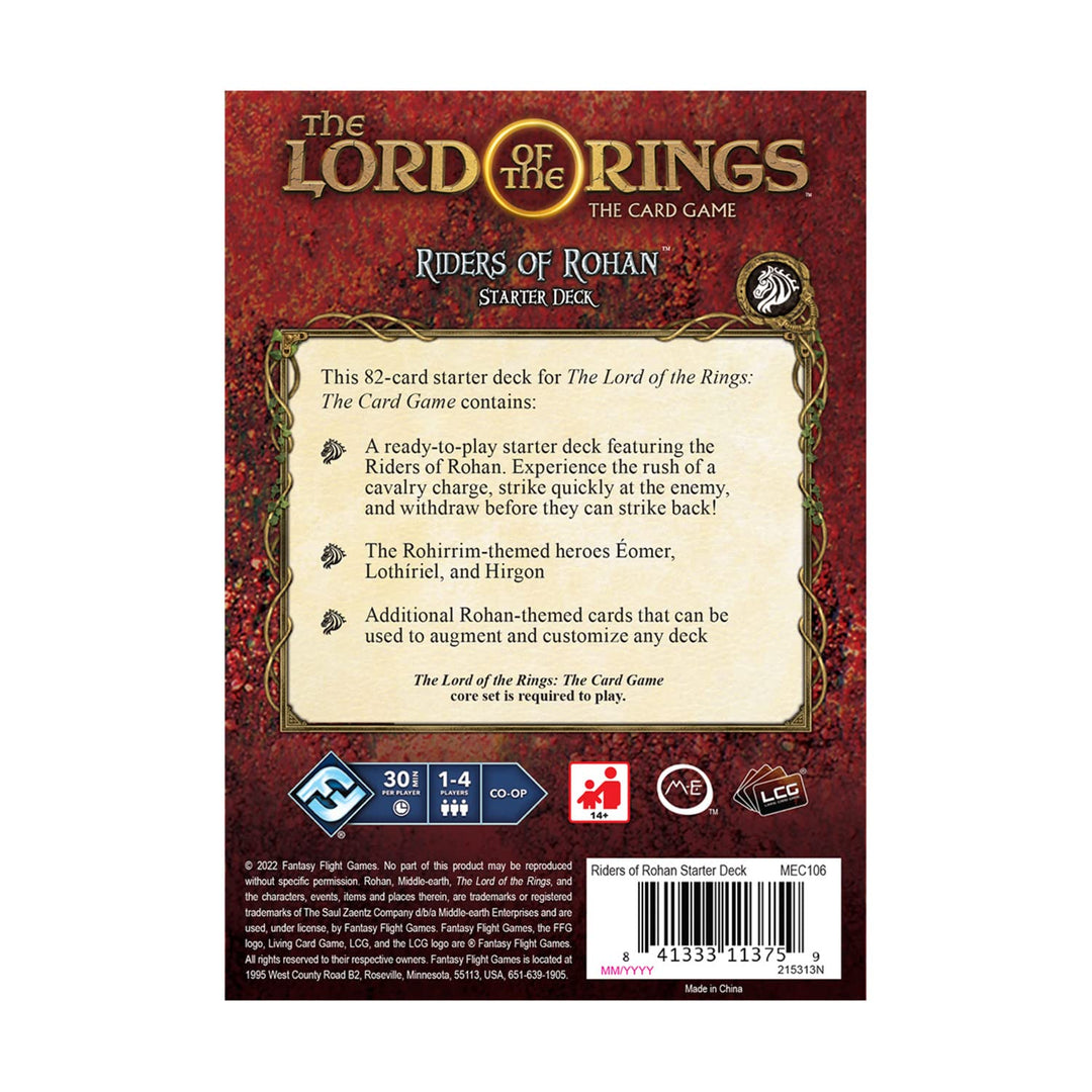 The Lord of the Rings The Card Game Riders of Rohan STARTER DECK - Cooperative Adventure Game, Strategy Game, Ages 14+, 1-4 Players, 30-120 Min Playtime, Made by Fantasy Flight Games