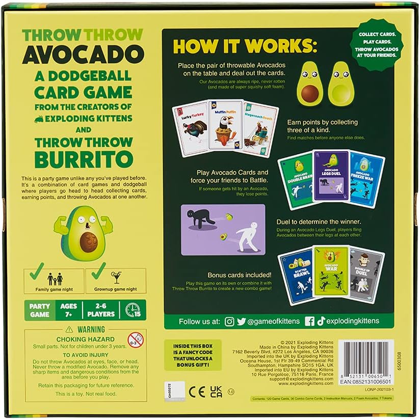 Throw Throw Avocado Board Game