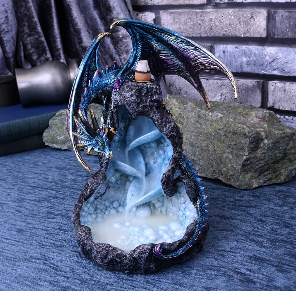 Dragons Intrigue Metallic Dragon Backflow Incense Burner 21.5cm
