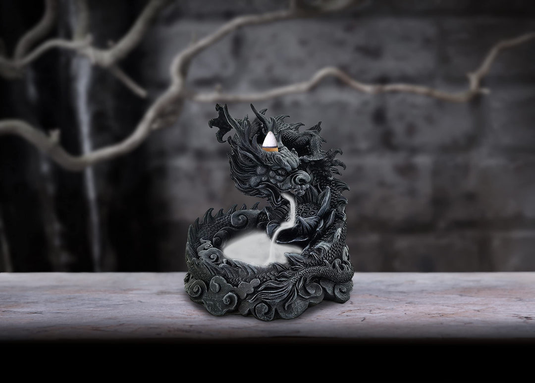Heilong Asian Inspired Dragon Backflow Incense Burner 17.5cm