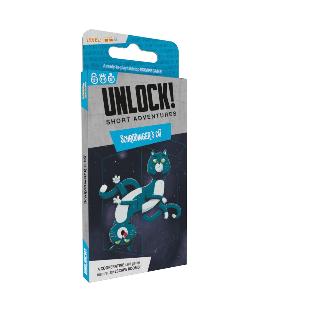 Space Cowboys Unlock! Short Adventures 8: Schrodinger's Cat - Immersive Escape Room Card Game for Kids and Adults, Ages 10+, 1-6 Players, 30 Minute Playtime, Made