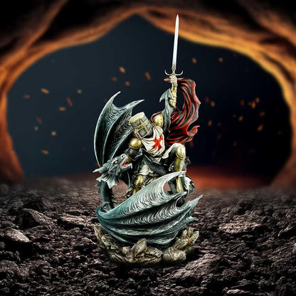 Legends Fall Knight Slaying Dragon Fantasy Figurine 56cm 7