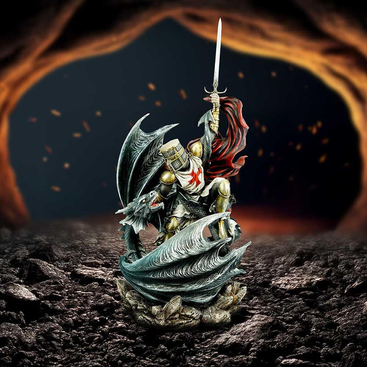 Legends Fall Knight Slaying Dragon Fantasy Figurine 56cm 7