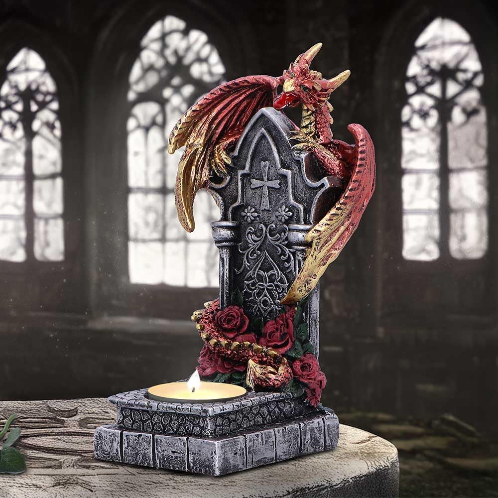 Light of the Dragon Red Ornamental Tealight Holder 16cm