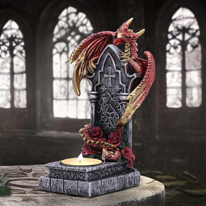 Light of the Dragon Red Ornamental Tealight Holder 16cm