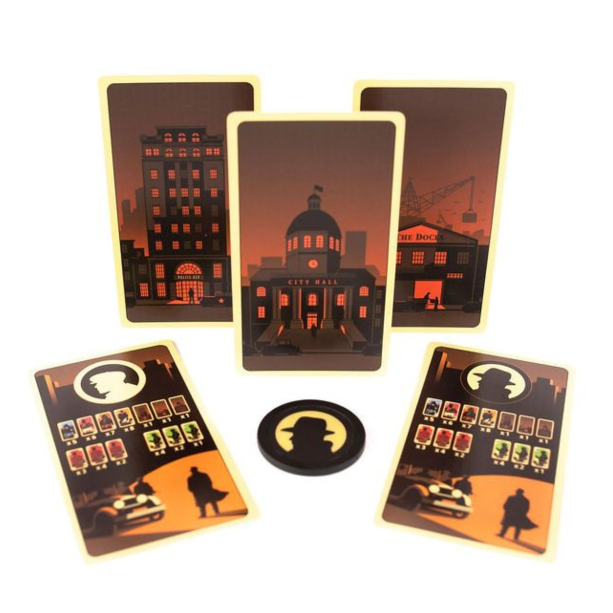 Pandasaurus Games District Noir Card Game | Crime Themed Bluffing and Set Collection Strategy Game | Fun Family Game for Kids and Adults | Ages 10+ | 2 Players | Avg. Playtime 10-20 Minutes | Made 3