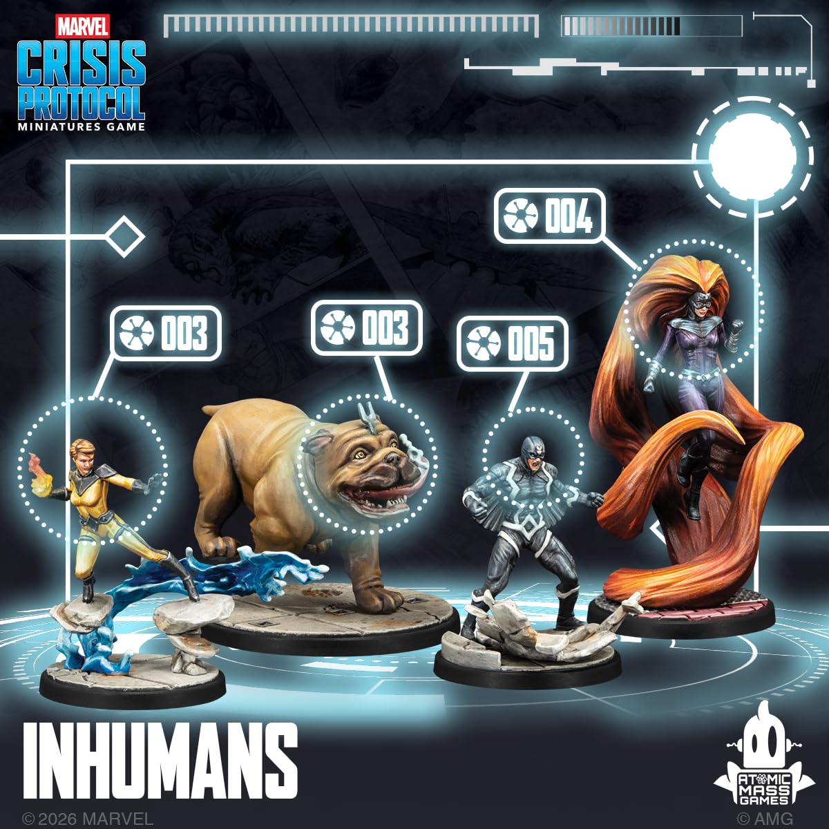 Marvel Crisis Protocol Inhumans Affiliation Pack Miniature Game by Atomic Mass 4