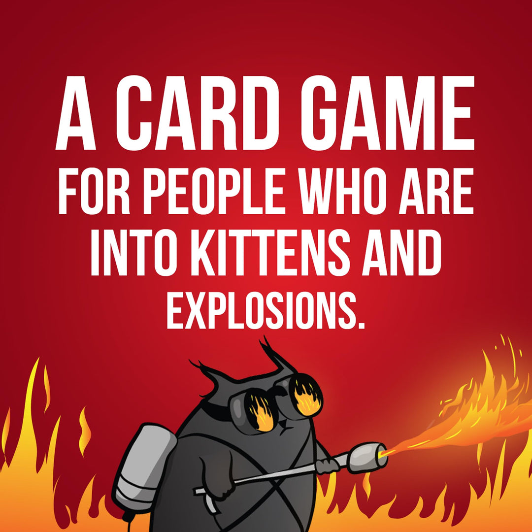 Exploding Kittens Grab & Game - 2-4 Players - Ages 7+ - 10 Minutes to Play - Travel Sized High Stakes Card Game - Party Game, Family Game Night, Kid and Adult Card Game, Red