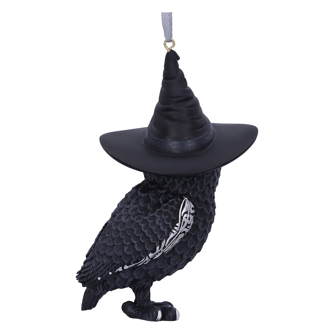 Owlocen Black Witch Owl Hanging Decorative Ornament 12cm