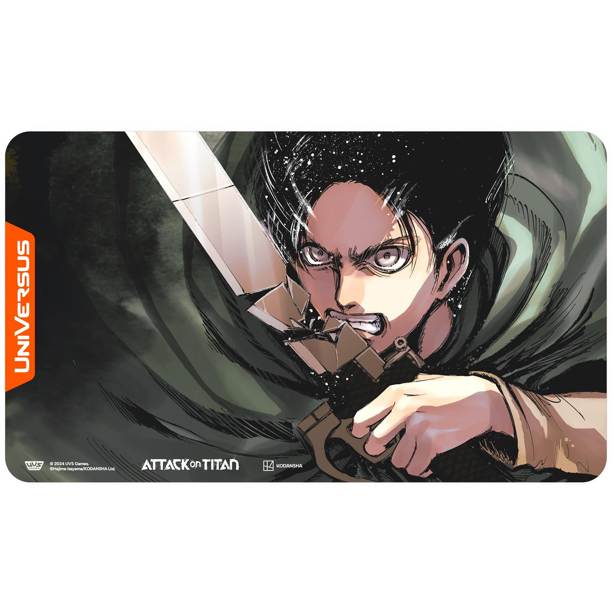 UniVersus Attack on Titan: Battle for Humanity - Eren Yeager Playmat - 24 x 14 Neoprene Mat, Tabletop Card Game Accessory, UVS Games, Licensed 1