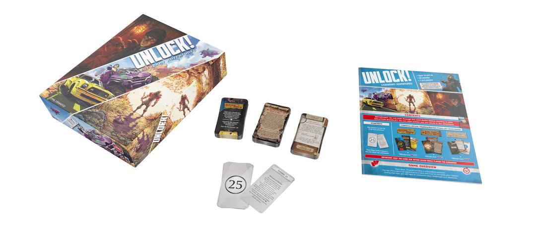 Space Cowboys Unlock! Legendary Adventures Card Game - Escape Room-Inspired Cooperative Adventure, Fun Family Game for Kids and Adults, Ages 10+, 1-6 Players, 1 Hour Playtime, Made