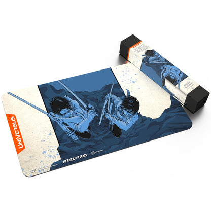 UniVersus: Attack on Titan: Origins of Power - Double Takedown Playmat - 24 x 14 Neoprene Mat, Tabletop Card Game Accessory, UVS Games, Licensed 3