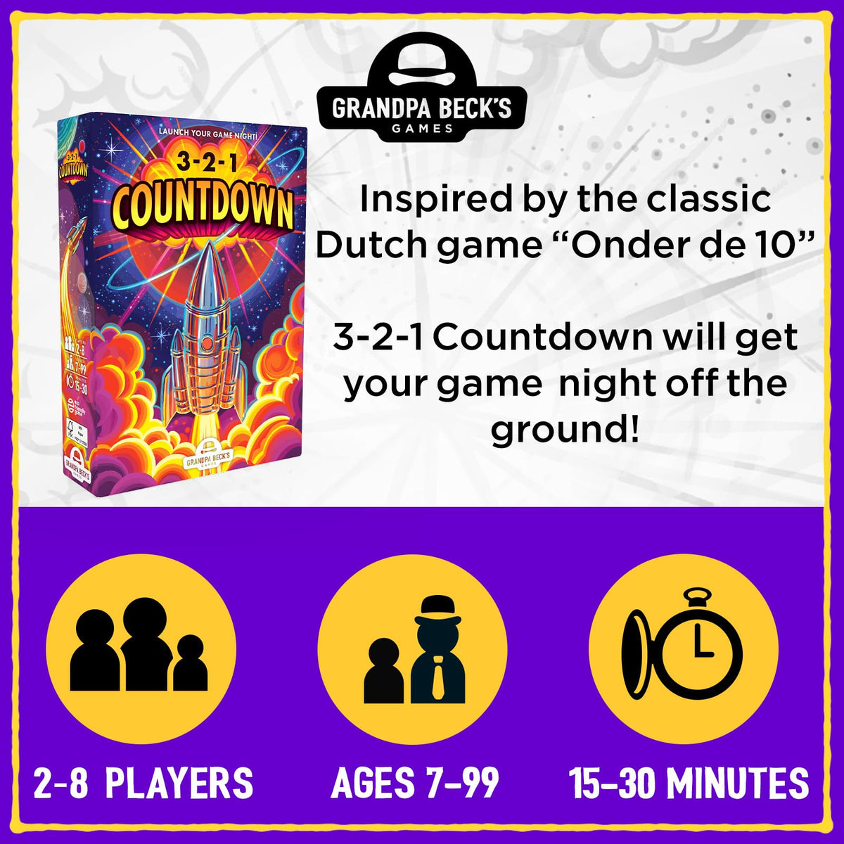 3 2 1 Countdown Board Game by Grandpa Becks 2