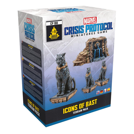 Atomic Mass Games Marvel: Crisis Protocol Icons of Blast Terrain Pack - Enhance Battles with Wakandan Statues & One-Shot Card! Tabletop Superhero Game, Ages 14+, 2 Players, 90 Min Playtime, Made 1