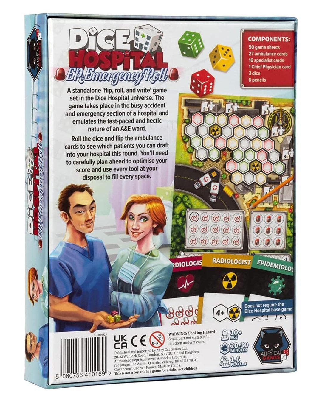 Dice Hospital Emergency Roll by Alley Cat Games, Strategy Board Game