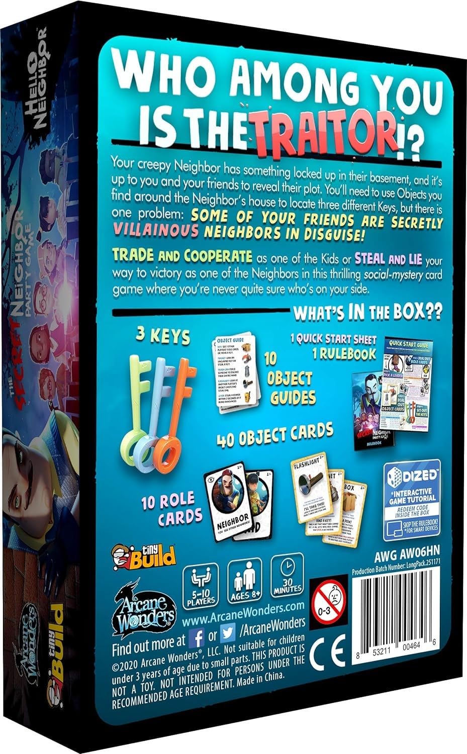 Arcane Wonders Hello Neighbor The Secret Neighbor Party Game , Blue 3
