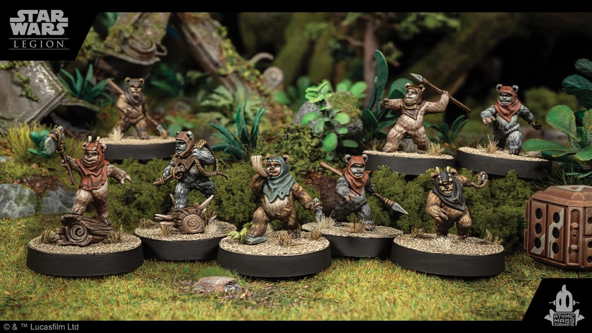 Atomic Mass Games Star Wars: Legion Ewok Warriors Unit Expansion - Endor's Iconic Natives! Tabletop Miniatures Game, Strategy Game for Kids and Adults, Ages 14+, 2 Players, 3 Hour Playtime, Made 5