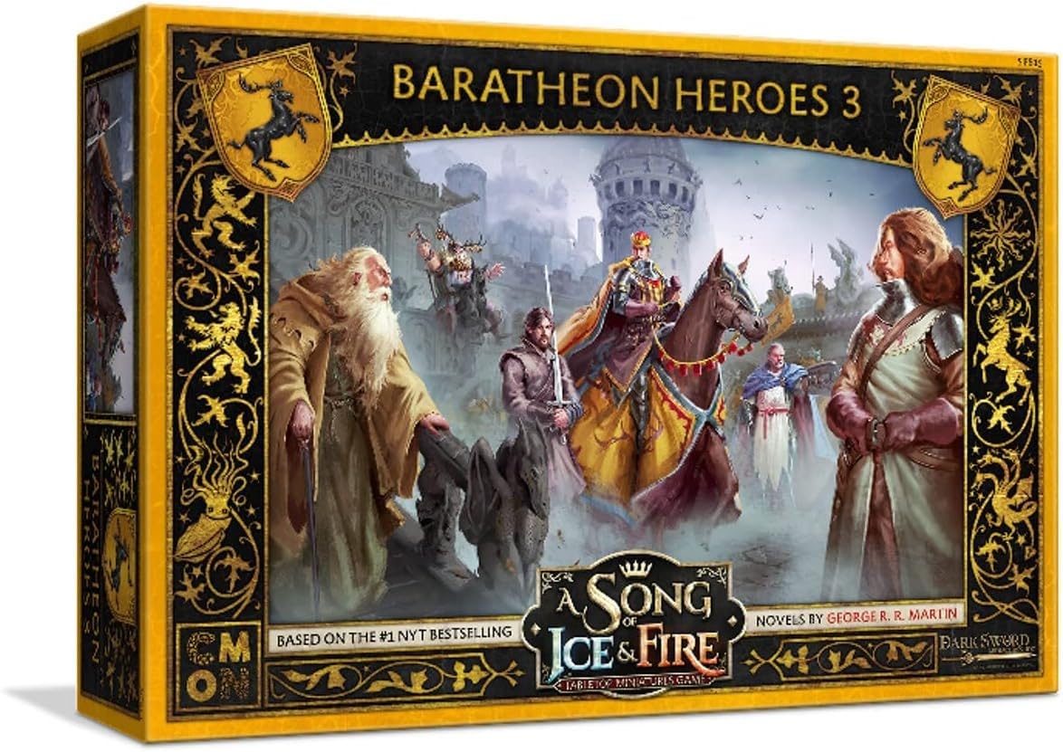 A Song of Ice and Fire Tabletop Miniatures Game Baratheon Heroes 3 Box Set - Command Your Noble Heroes to Victory! Strategy Game for Adults, Ages 14+, 2+ Players, 45-60 Minute Playtime, Made by CMON 2