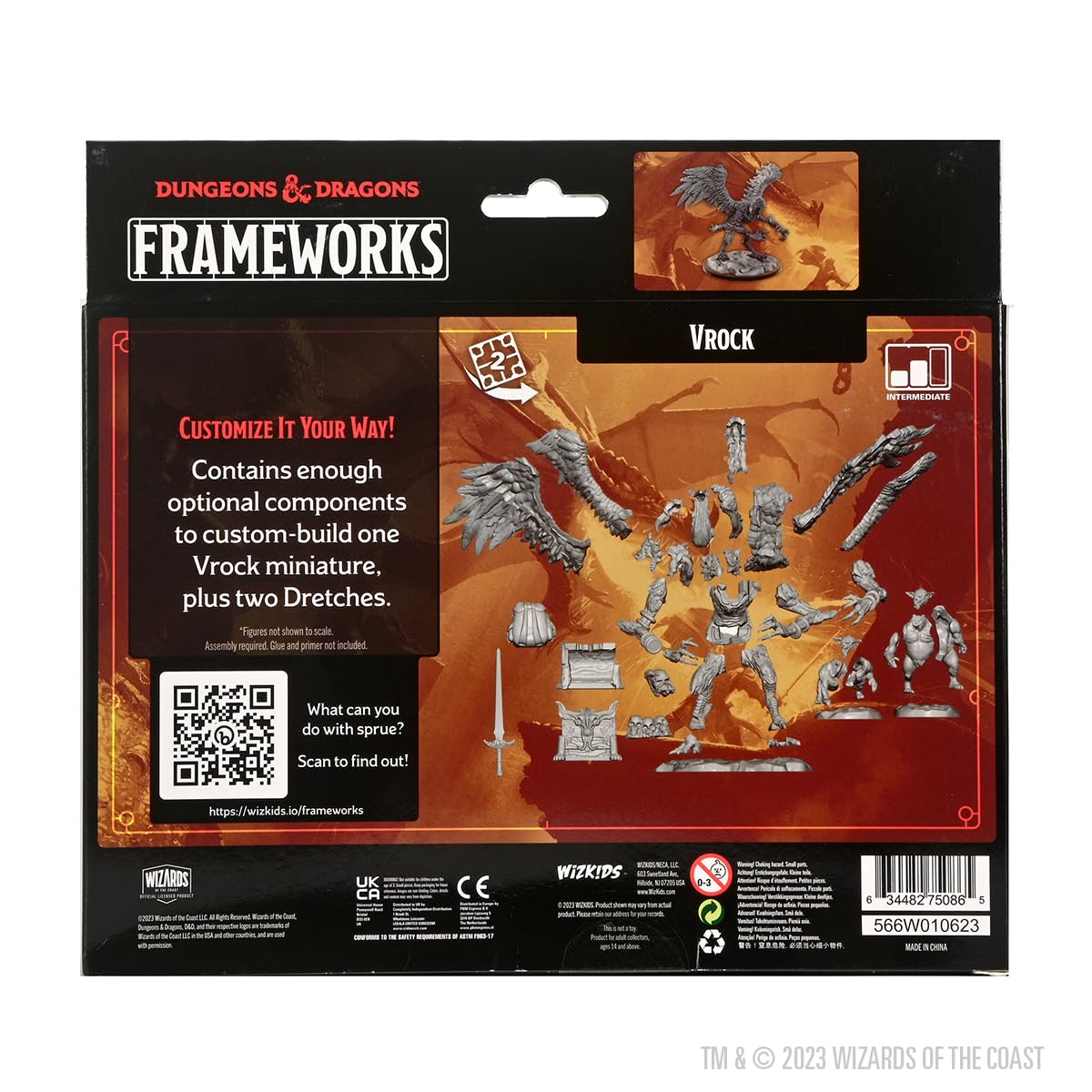 D&D Frameworks Vrock Unpainted and Unassembled Miniature 4