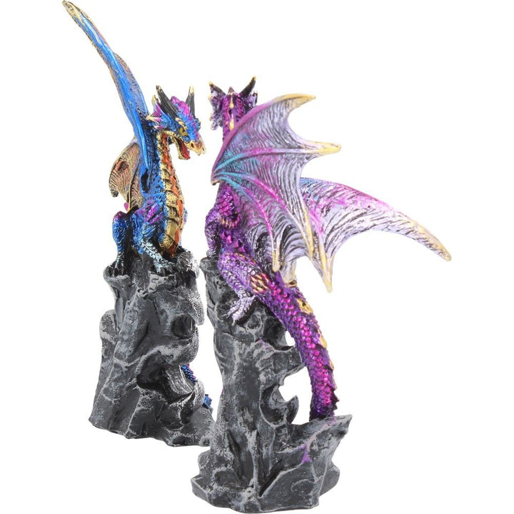 Realm Protectors Figurines Set of Two Fantasy Dragon Crystal Ornaments 2 15cm