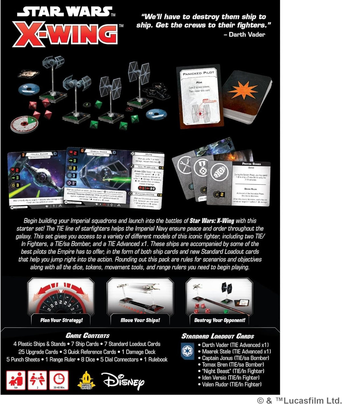 Star Wars X-Wing 2nd Edition Galactic Empire SQUADRON STARTER PACK - Strategy Game for Adults and Teens, 2 Players, 45 Minute Playtime, Made by Fantasy Flight Games 2