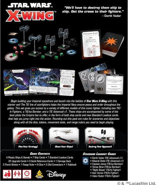 Star Wars X-Wing 2nd Edition Galactic Empire SQUADRON STARTER PACK - Strategy Game for Adults and Teens, 2 Players, 45 Minute Playtime, Made by Fantasy Flight Games 2