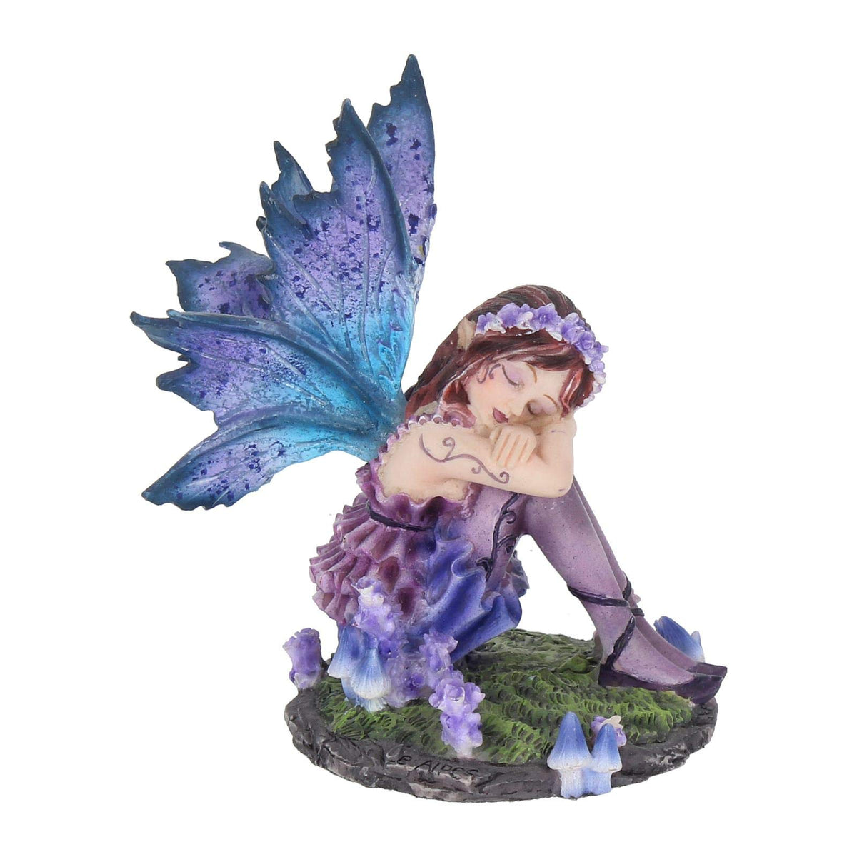 Akina Figurine Purple Blue Floral Fairy Ornament 10cm 1