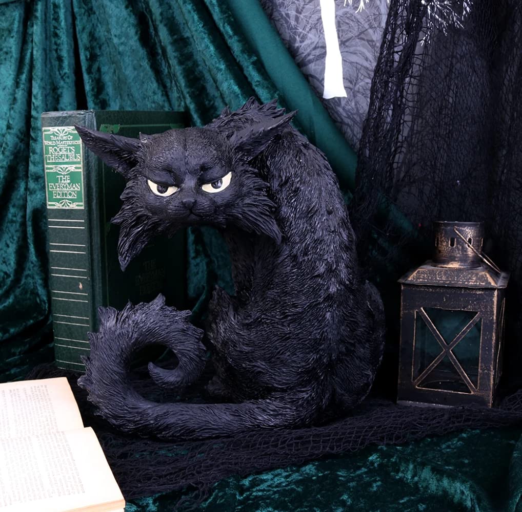 Large Black Cat Witches Familiar Figure Salem Spite 25.5cm Resin Statue 5