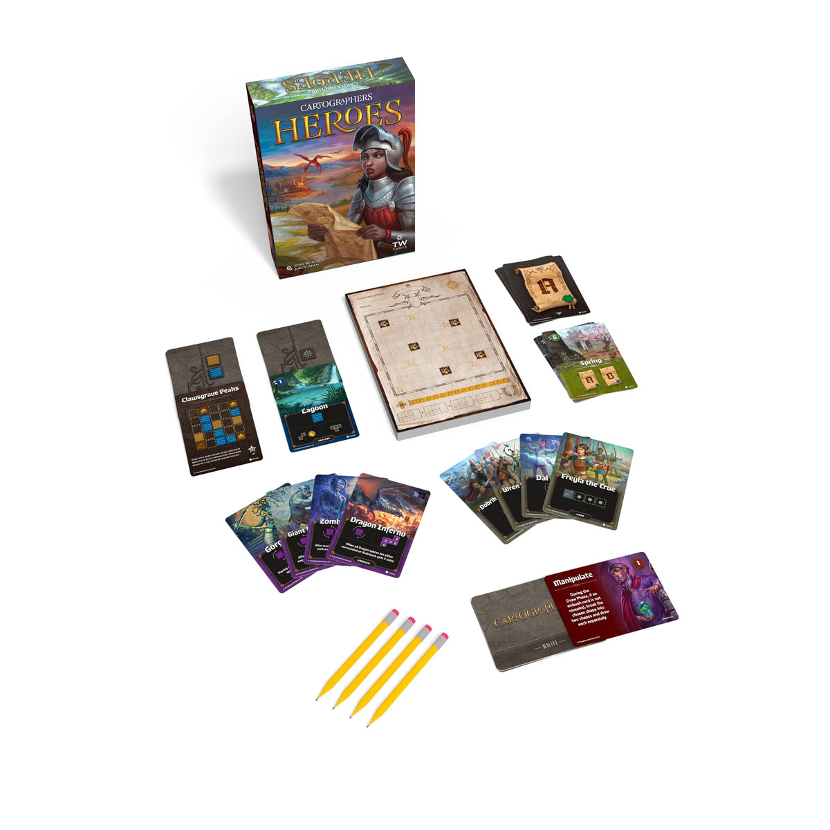 Cartographers Heroes Board Game by Thunderworks 3