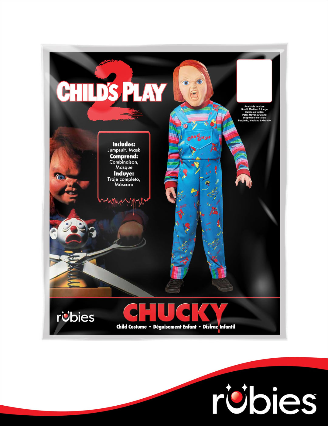 Childs Play 2 Chucky Costume Jumpsuit and Mask for Kids