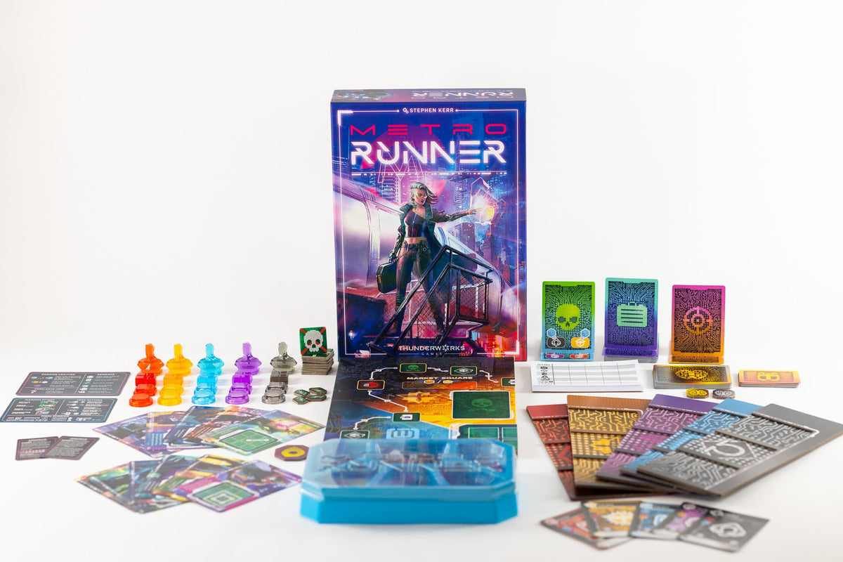 Thunderworks Games - Metrorunner | Strategy Board Game | Sci-fi Rondel Eurogame with Hacking Tile Puzzle | Worker Movement & Resource Collection | Family Game for 1-5 Players Ages 14+ 30-90 Minutes 2
