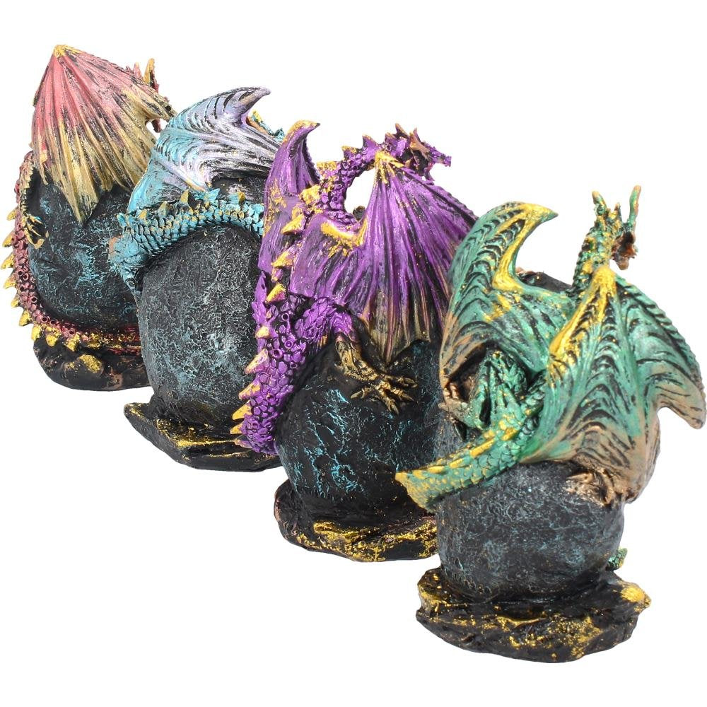 Geode Keepers Set of 4 Lightup Dragon Crystal Figurines 12cm 5