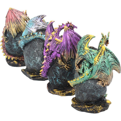 Geode Keepers Set of 4 Lightup Dragon Crystal Figurines 12cm 5