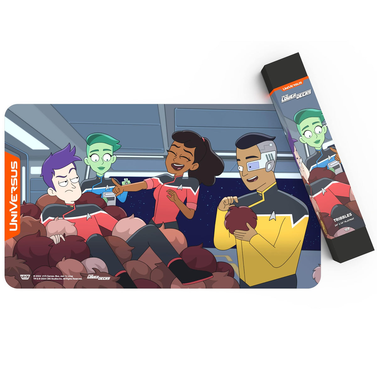 UniVersus: Star Trek: Lower Decks - Tribbles Playmat - 24 x 14 Neoprene Mat, Non-Slip Back, Tabletop Card Game Accessory, UVS Games, Licensed 2
