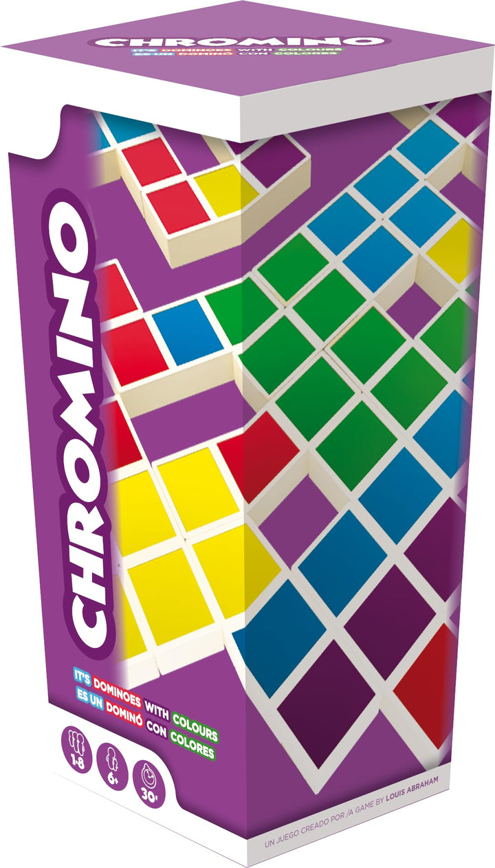 Zygomatic Chromino Tabletop Game (Multilingual Edition) - Colorful Domino Strategy Game, Fun & Educational Family Game for Kids & Adults, Ages 6+, 1-8 Players, 30 Minute Playtime, Made